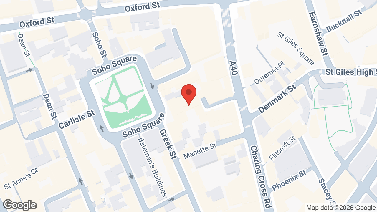 Map showing the location of Prince Edward Theatre