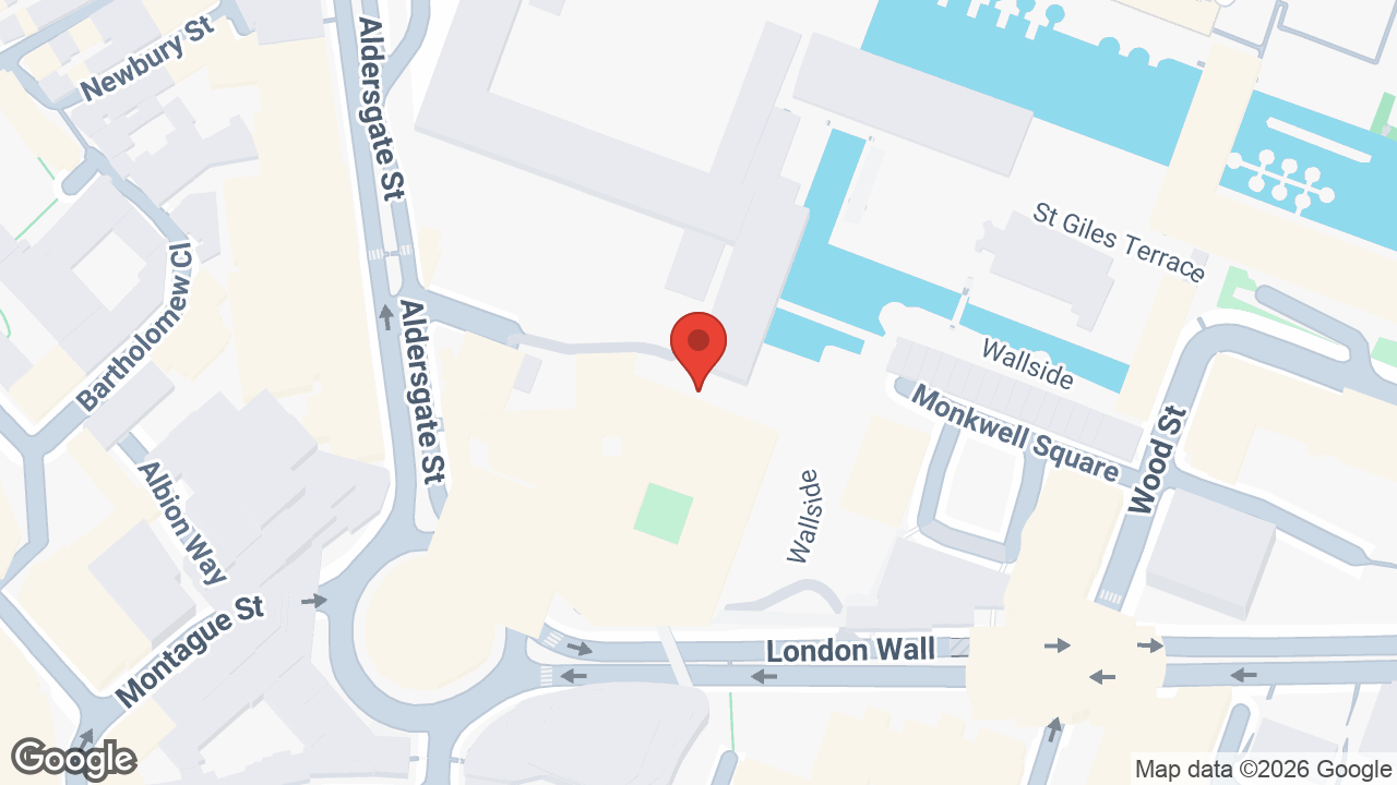 Map showing the location of Plaisterers' Hall