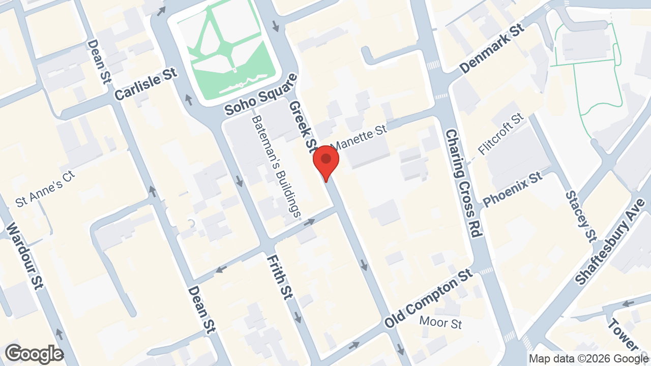 Map showing the location of Club49Soho