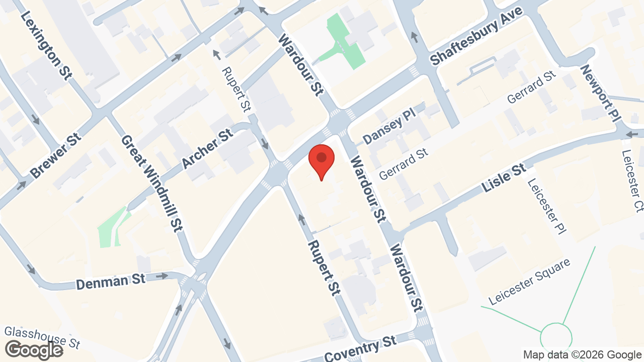 Map showing the location of Waxy O'Connor's London