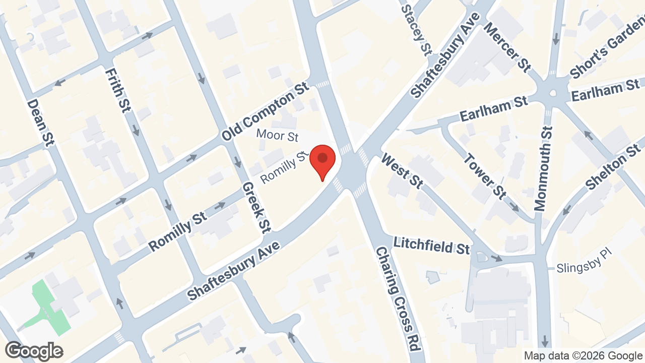 Map showing the location of Palace Theatre