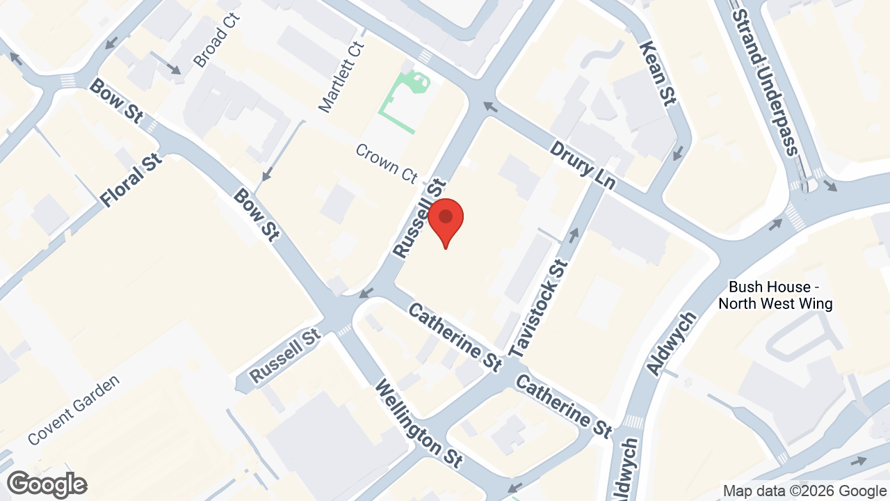 Map showing the location of Theatre Royal Drury Lane