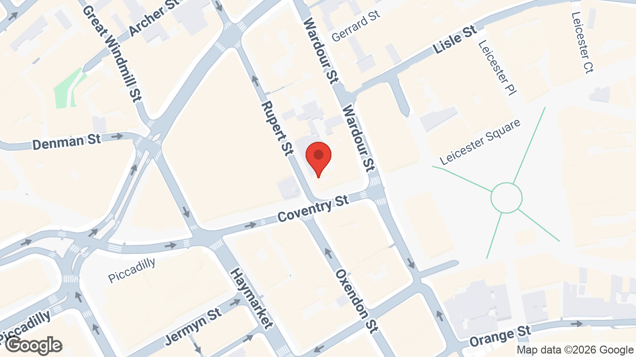 Map showing the location of Prince of Wales Theatre