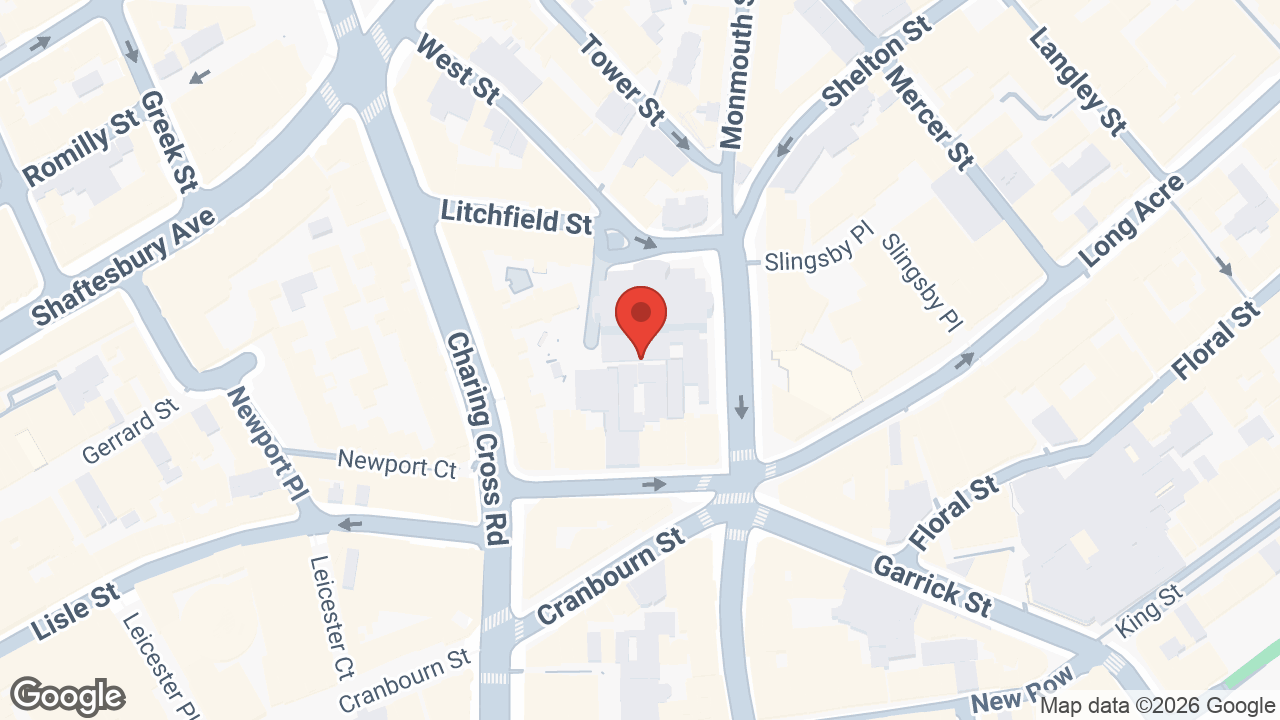 Map showing the location of Arts Theatre